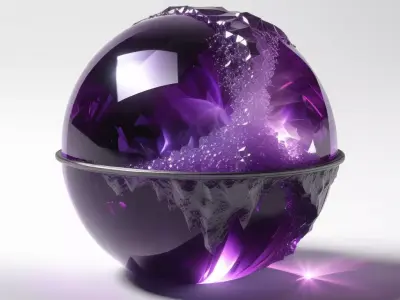 Amethyst Crystal Sphere Decoration 3D model