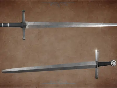 Crusader Swords Bundle Low-poly 3D model
