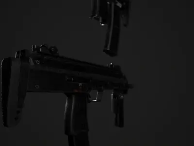 H and K MP7A1 Low-poly 3D model