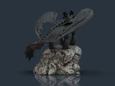 Toothless - How to train your dragon for 3d print model 3D print model