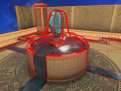 Mayan Altar Low-poly 3D model