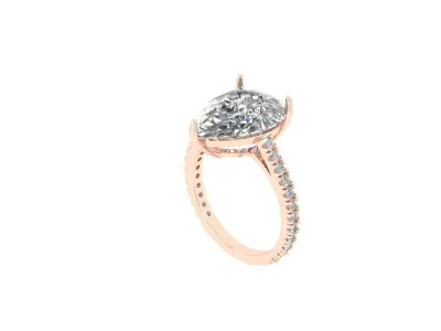 Pear Art Deco Ring 3D print model 3