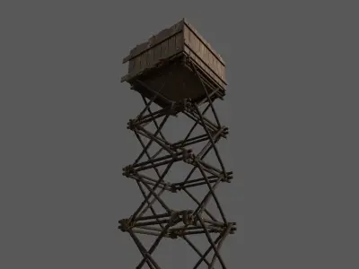 ancient watchtower Low-poly 3D model