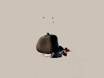 Animated trash fly Low-poly 3D model