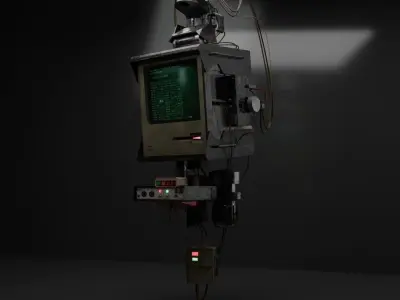 Scifi Retro Computer Asset Low-poly 3D model