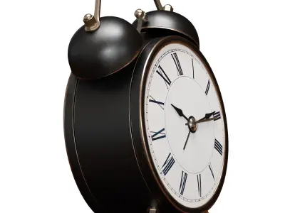 Old antique alarm clock 3D model