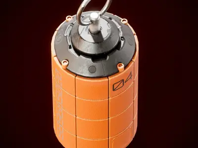 Sci-fi Bio Grenade Low-poly 3D model