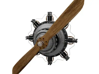 Propeller 4 steampunk wall sconce 3D model