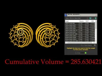 Fancy Gold Top Earring - 0011 3D print model