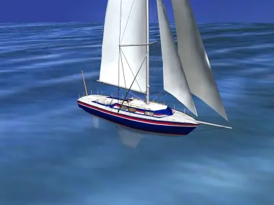 30 Foot Sailboat V06 3D model