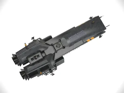spaceship 0122 cruiser low poly Low-poly 3D model