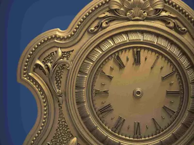Carved clock for 3D printing and CNC 3D print model 20
