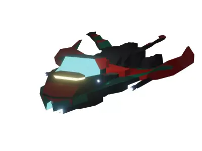 TD SpaceShip Low-poly 3D model