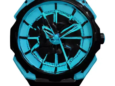 Futuristic Holographic Neon Watch 3D model