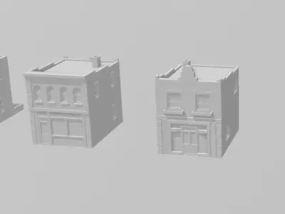 Classic City Shop Set - Storefront Swappable by Outland Models 3D print model