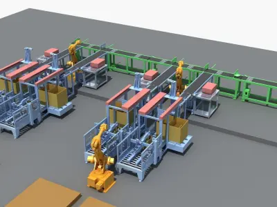 Industrial Equipment 25 - Automatic Packaging Line 3D model