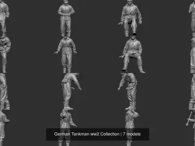 German Tankman ww2 Collection 3D Model Pack