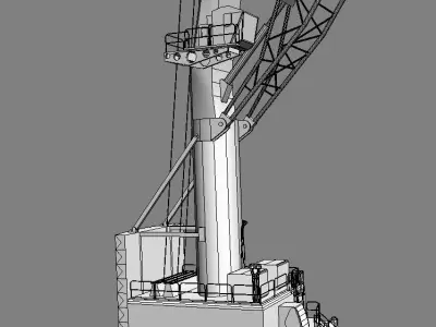 Liebherr LHM 500 Mobile Harbour Crane low-poly 3d model Low-poly 3D model