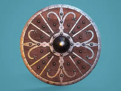 Viking Shield Low-poly 3D model 18
