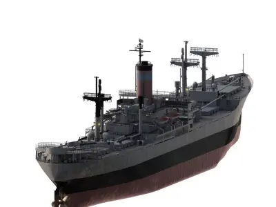 WW2 US NAVY MEDIUM SIZE CARGO SHIP 3D model