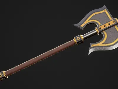 Fantasy Axe 1D Low-poly 3D model