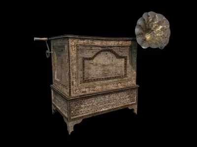 Gramophone - PBR - Textured Low-poly 3D model