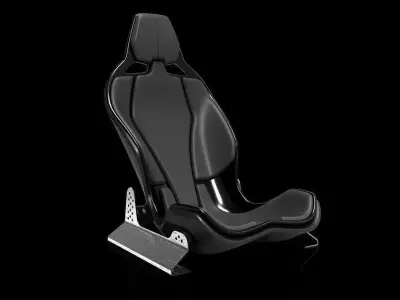 Performance Car Seat with Rails Free 3D model