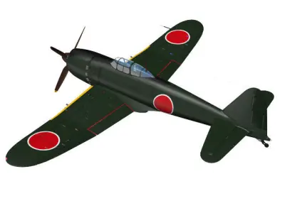 Mitsubishi A7M Reppu 3D model