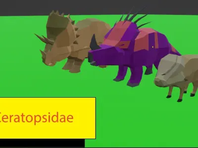 Ugly Dinosaur Pack Low-poly 3D model