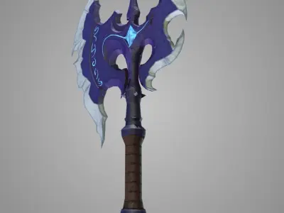 Stylized Fantasy Axe Low-poly 3D model purchase