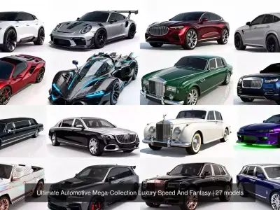 Ultimate Automotive Mega-Collection Luxury Speed And Fantasy 3D Model Pack