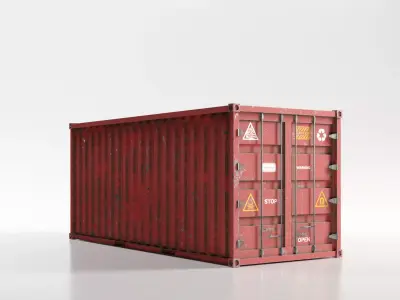 Industrial Shipping Containers  Barrels 3D Pack Game Ready Low-poly 3D model