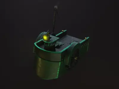 Cartoon ship - boat Low-poly 3D model