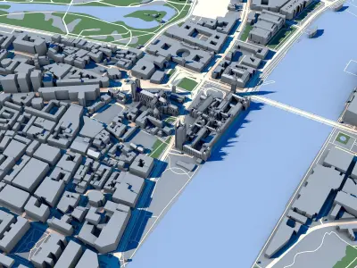 Part of London City England 3D model