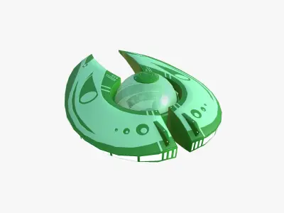 Alien Spaceship UFO I12 Cartoon - Sci Fi Spacecraft Design Low-poly 3D model