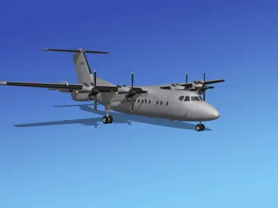 Dehavilland DHC-7 Bare Metal 3D model
