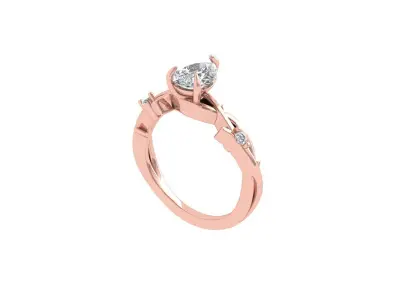 Pear Ring 3D print model shop