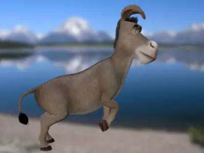 Donkey Low-poly 3D model