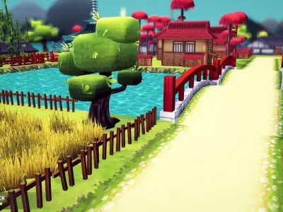 VIASS Village Pack Low-poly 3D model