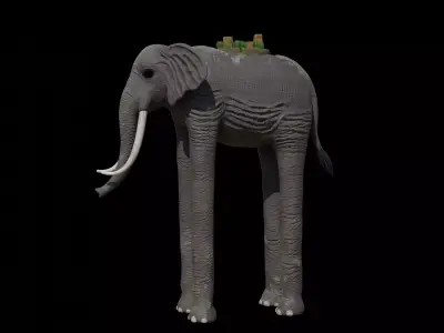 Zunesha Elephant Low-poly 3D model