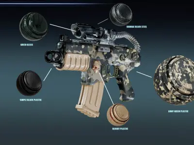 39 MODER GUN AND WEAPON SMART MATERILA  AND PBR  Texture