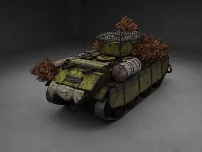 BT-7 Tank Low-poly 3D model