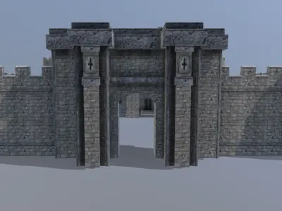 Medieval Celtic Castle Low-poly 3D model