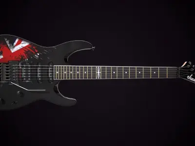 Electric Guitar Jackson Dinky British Eagle Low-poly 3D model