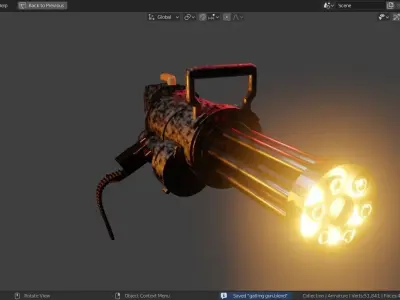 Gatling Gun handheld Free 3D model