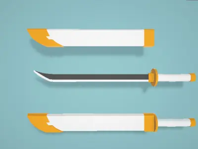 3D Sword Models Ready to Use for Game Development Free low-poly 3D model