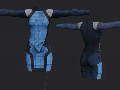 Clothes dress  Low poly 3D model Low-poly 3D model
