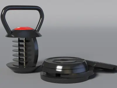 Kettlebell with Disks 3D model