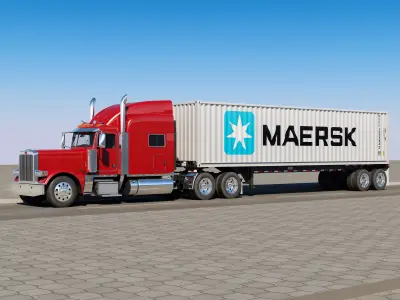 Peterbilt 389 Container 3D model