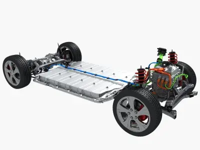 Electric Car Chassis 3D model by qqpt2084